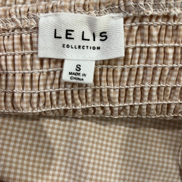 NWOT TAN GINGHAM HALTER CROP TOP - LE LIS SIZE S - Picture 11 of 12